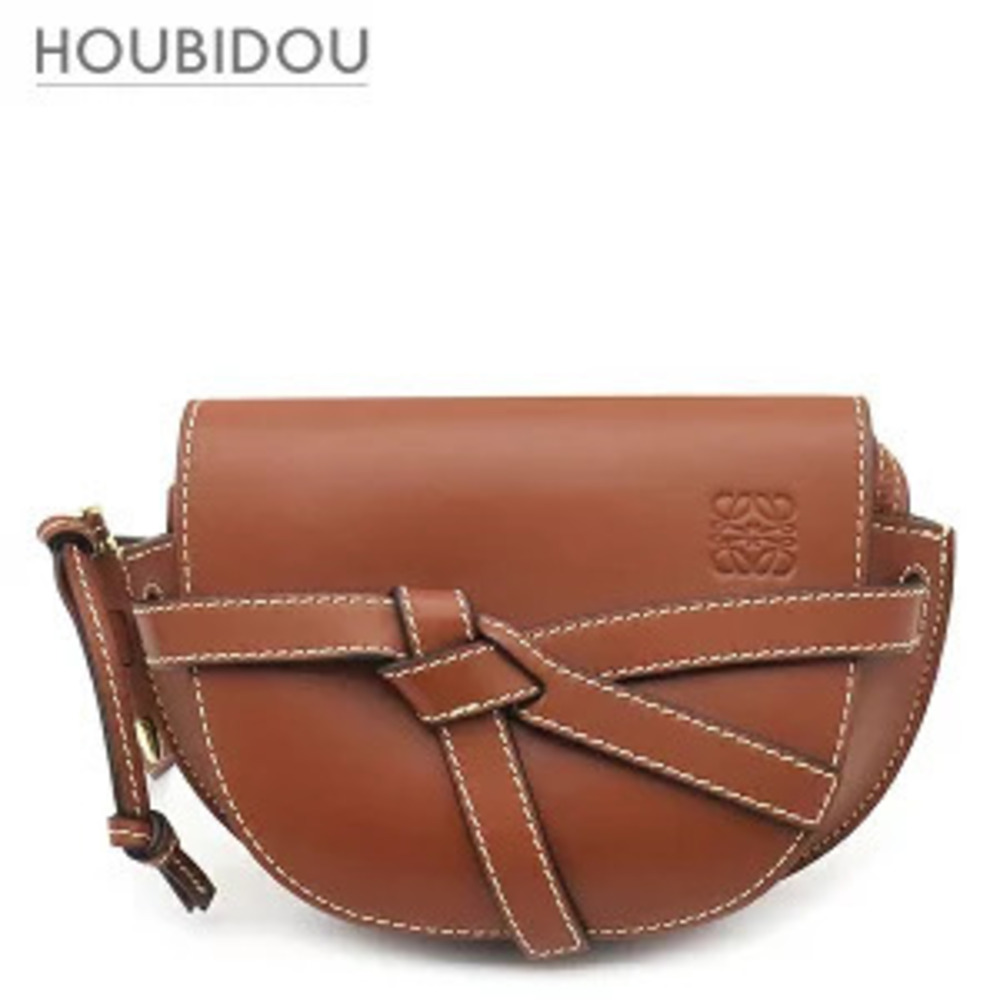 Loewe Gate Bag Shoulder Calfskin Tan Brown